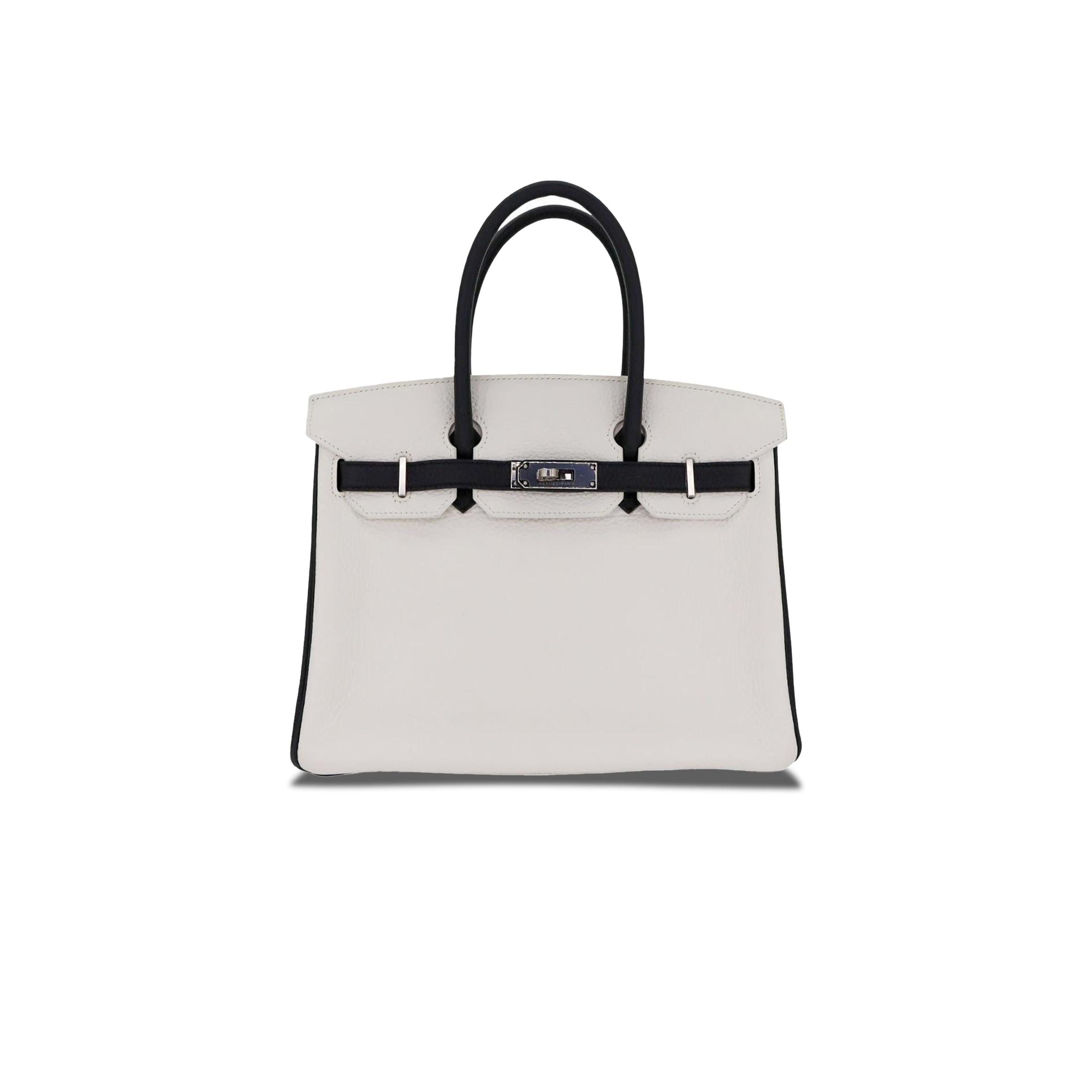 HERMES BIRKIN 30 TOGO LEATHER MILKSHAKE WHITE SILVER BUCKLE BAG 2632222857052 (30*23*15cm)